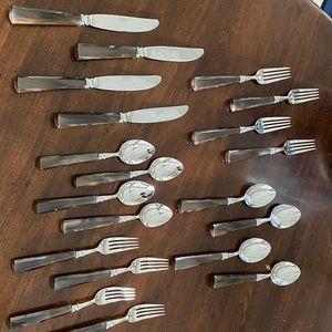 4 place settings of Cambridge Stainless flatware